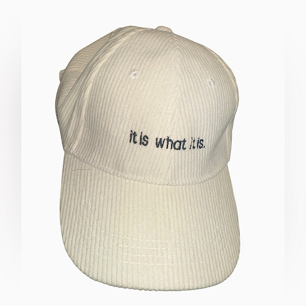 AVIANNA JORDAN - Cream “It is what it is” CORDUROY BASEBALL CAP